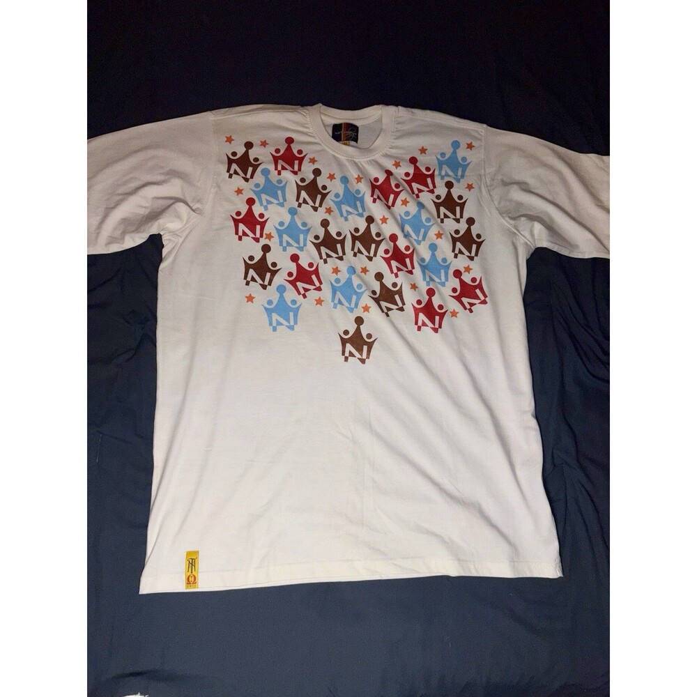 Men’s White Notorious BIG Crown All Over Print T Shirt Size 4XL